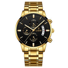 Load image into Gallery viewer, NIBOSI Ultra Thin Gold Black Watch