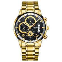 Load image into Gallery viewer, NIBOSI Ultra Thin Gold Black Watch