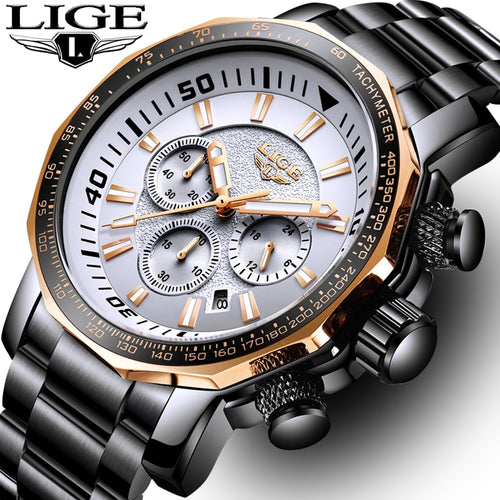 Relogio LIGE Luxury Sport Men Watch