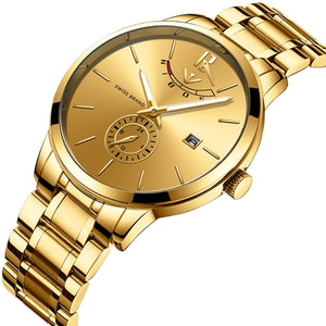 NIBOSI Simple Gold Watch Men