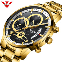Load image into Gallery viewer, NIBOSI Gold Watch Men